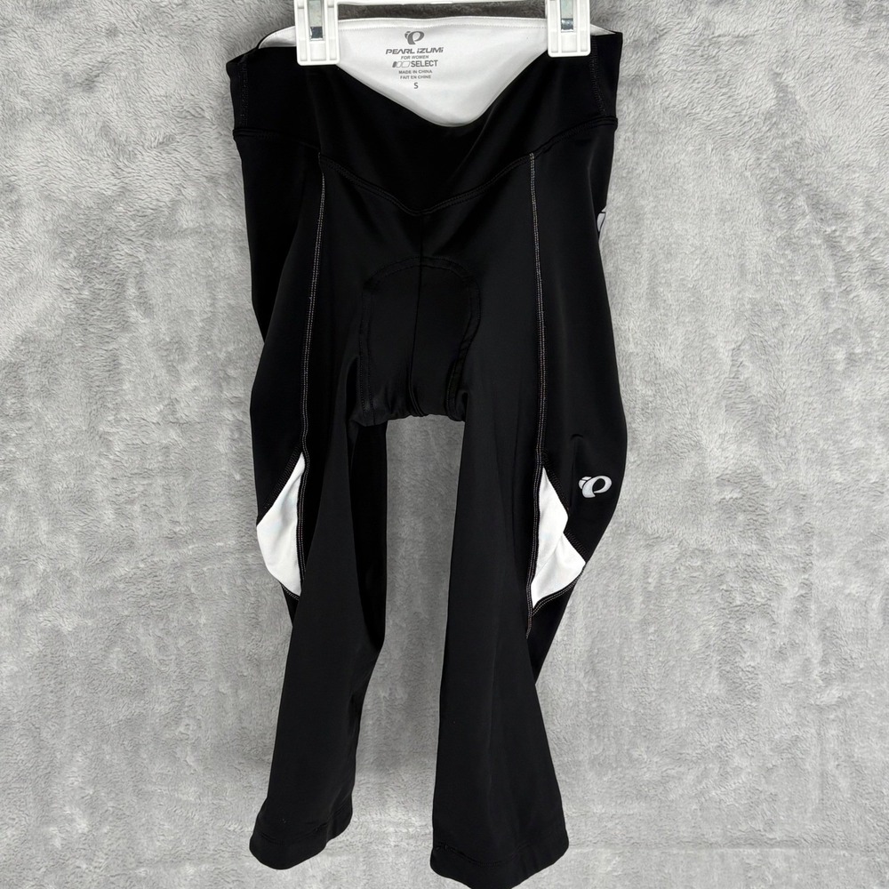 Pearl Izumi Women Cycling Capri 14" Bike‎ Pants Black White Padded Small